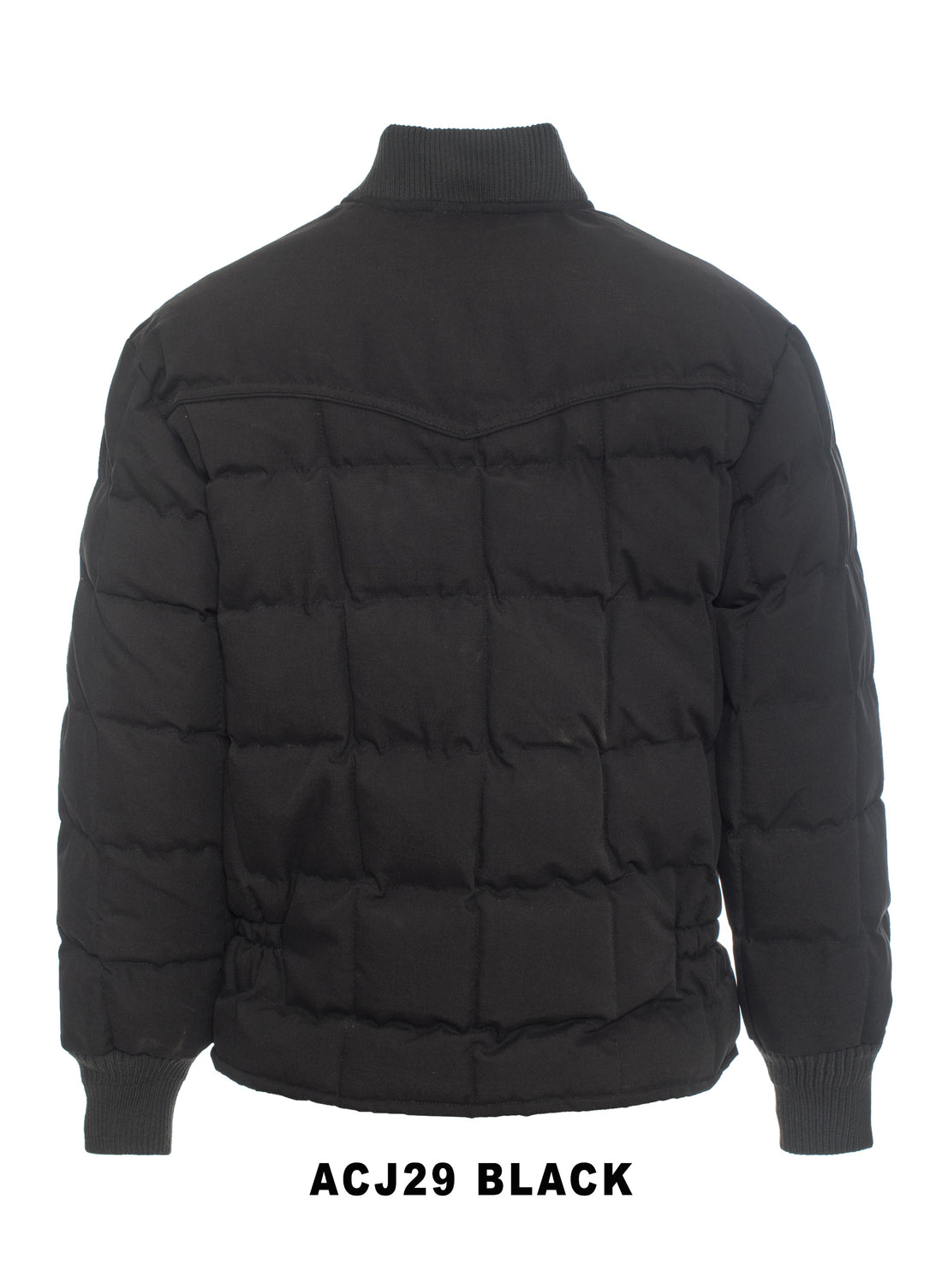 Men's Canvas Quilted Puffer Jacket-ACJ29-Black - Rodeo Clothing wholesale 