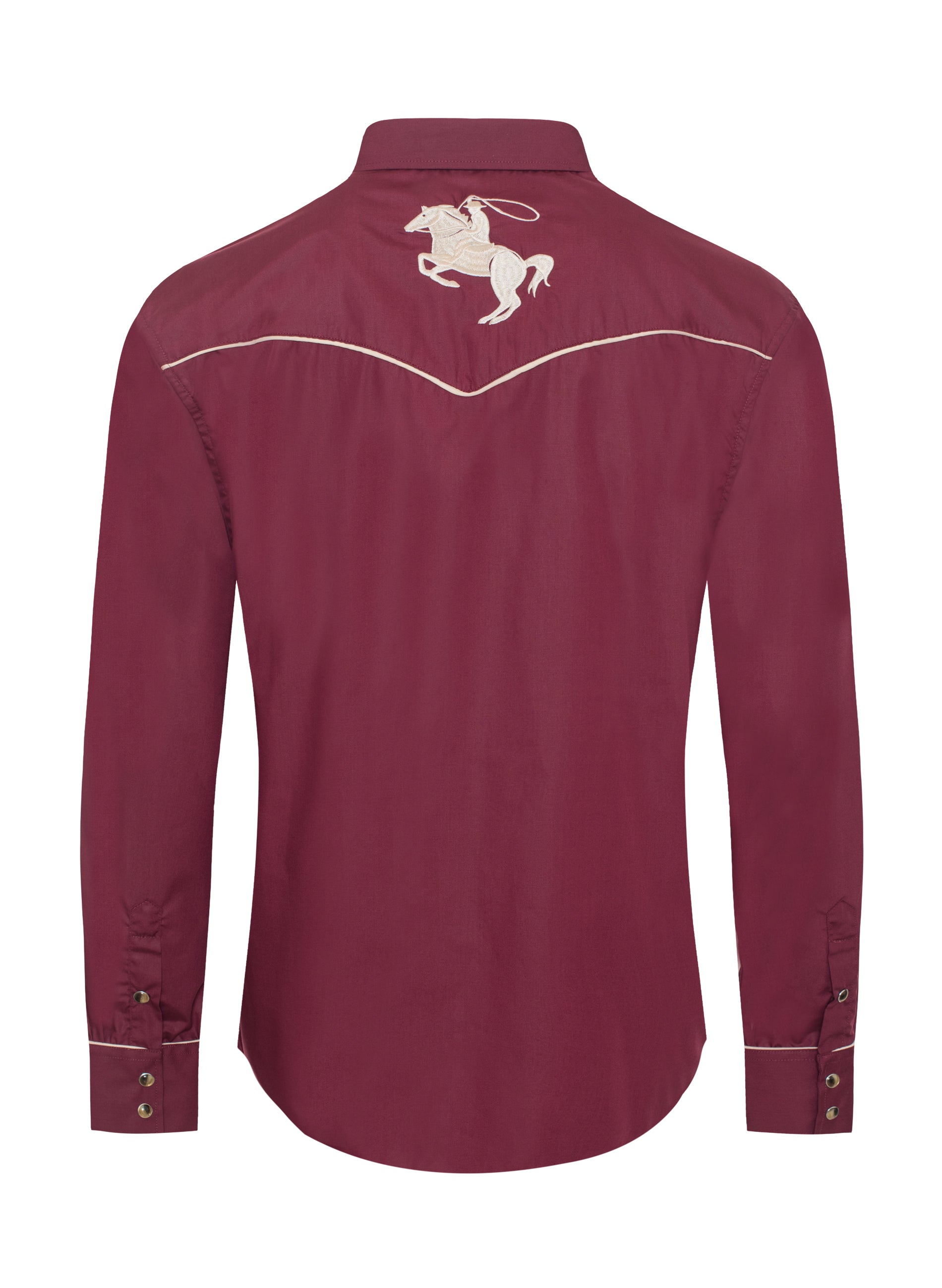 Men's Poly/Cotton L/S Horse Embroidery Western Shirts-PS560L-505 - Rodeo Clothing wholesale 