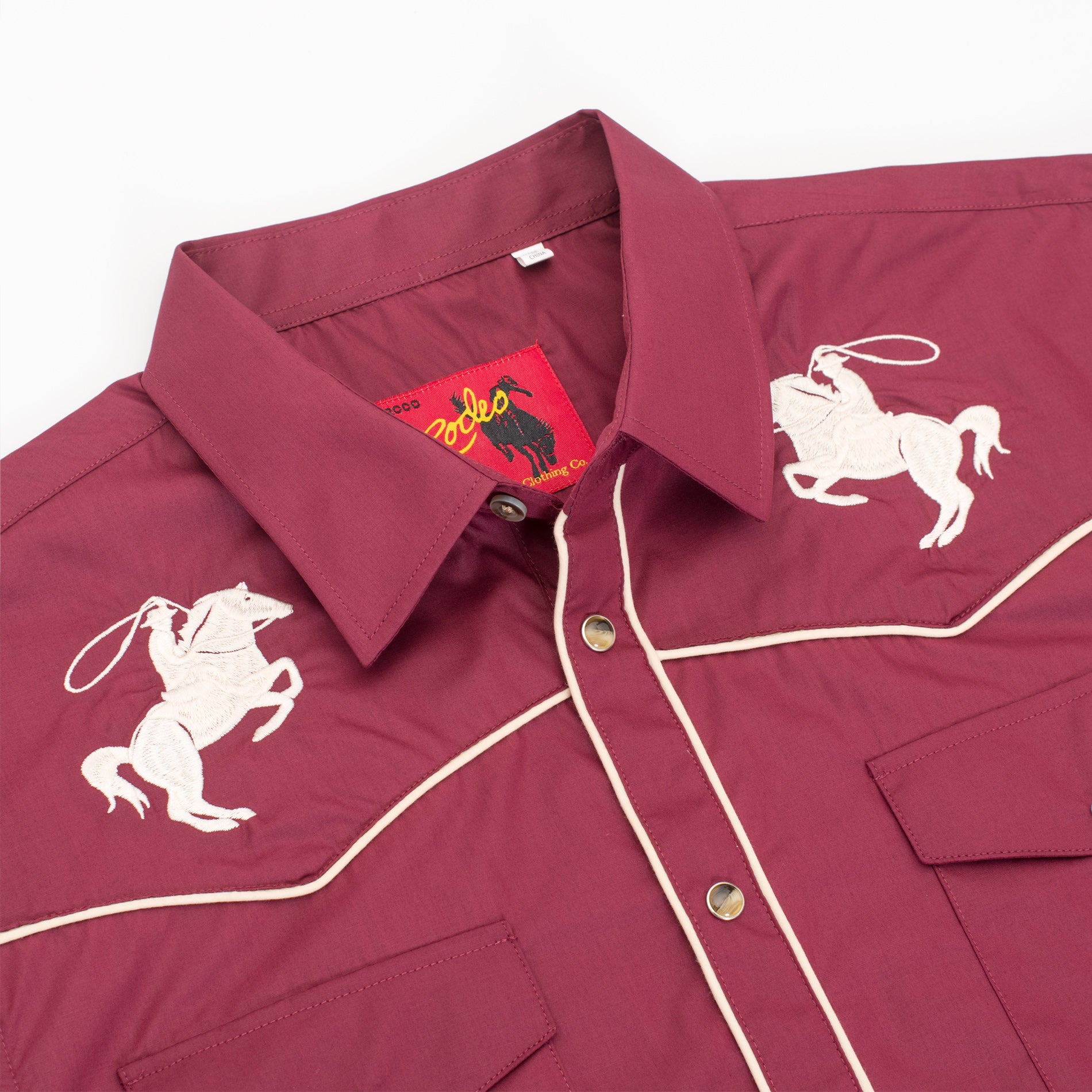 Men's Poly/Cotton L/S Horse Embroidery Western Shirts-PS560L-505 - Rodeo Clothing wholesale 