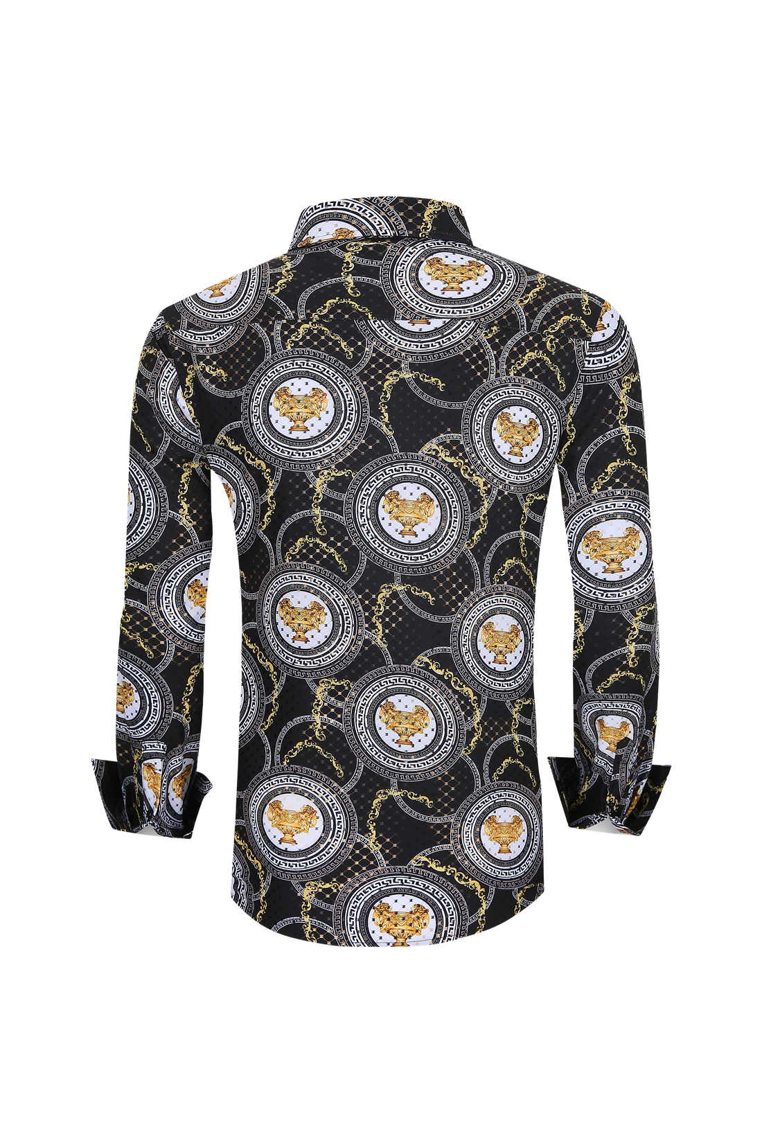 Mens Luxury Brand Printed Silk Like Shirts-HLS2002L-511 - Rodeo Clothing wholesale 