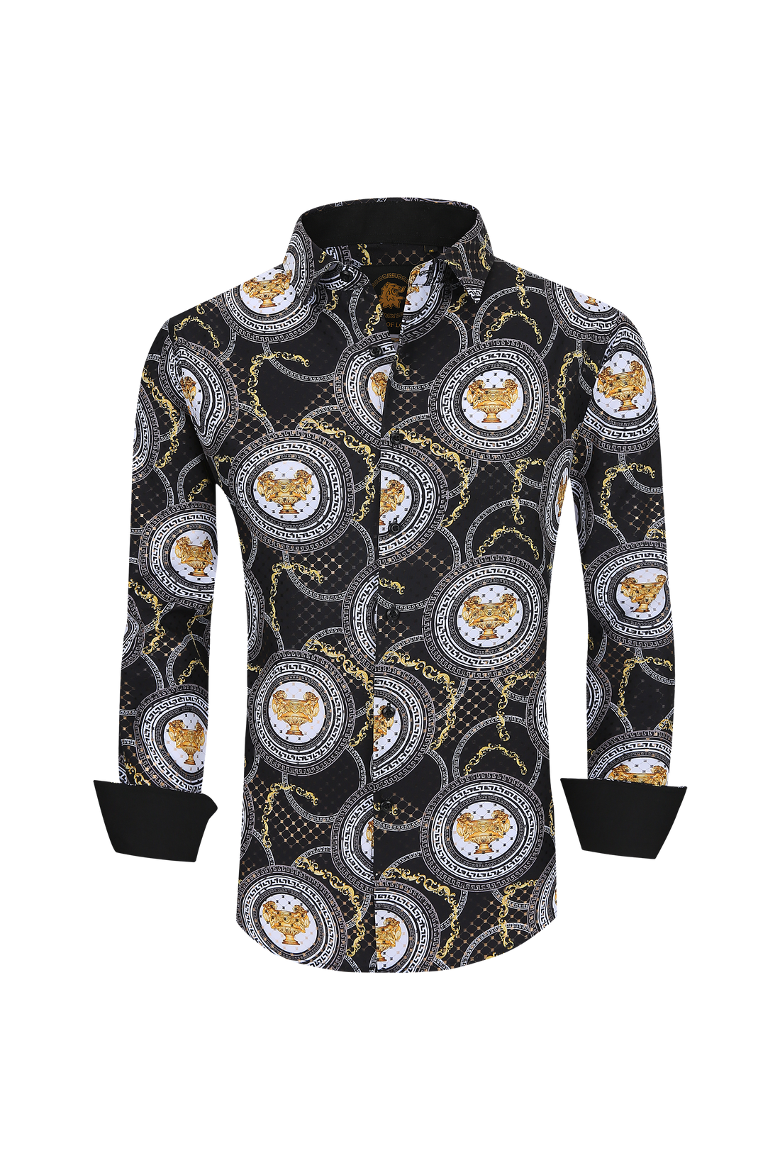 Mens Luxury Brand Printed Silk Like Shirts-HLS2002L-511 - Rodeo Clothing wholesale 