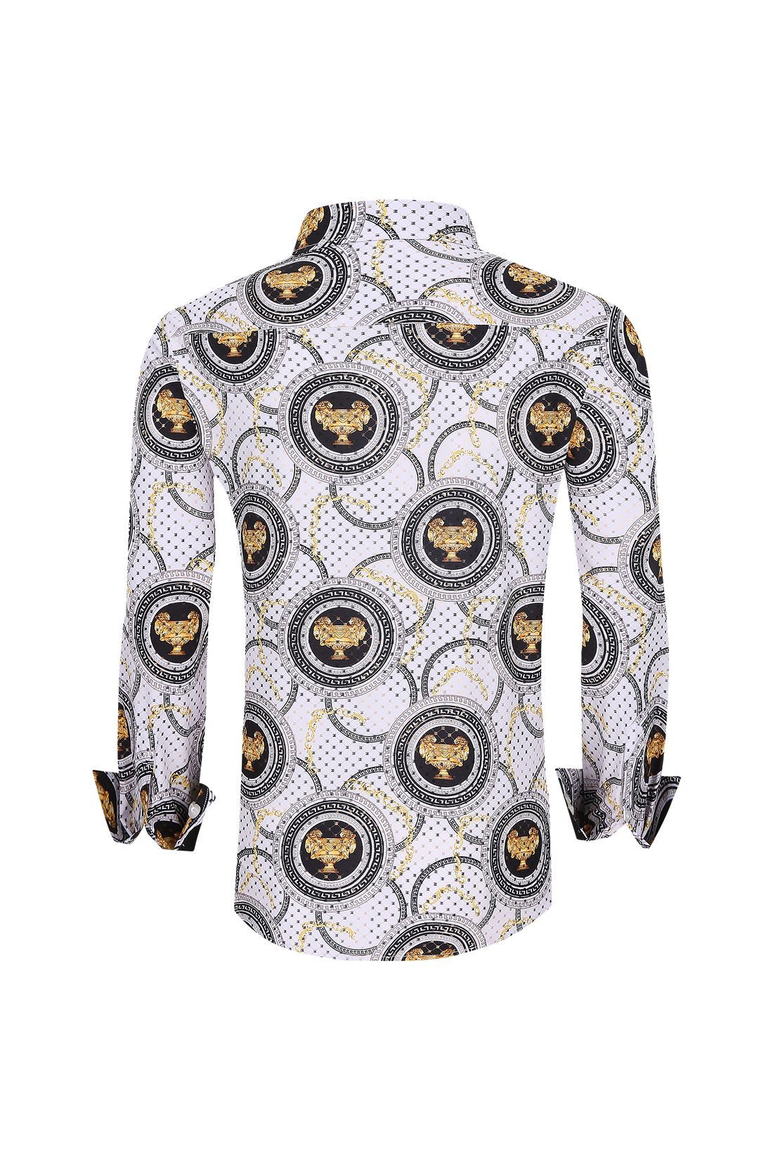 Mens Luxury Brand Printed Silk Like Shirts-HLS2002L-512 - Rodeo Clothing wholesale 