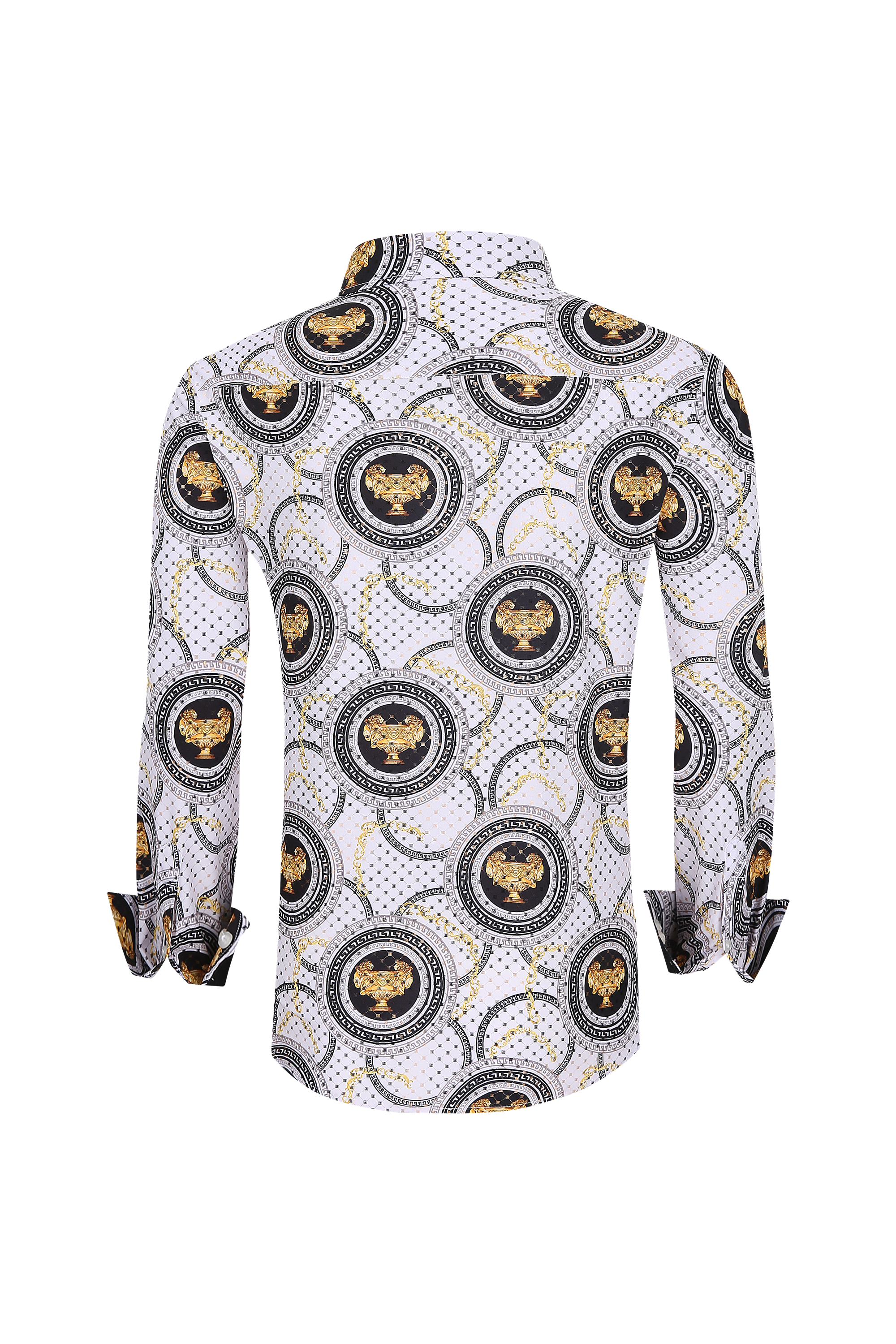 Mens Luxury Brand Printed Silk Like Shirts-HLS2002L-512 - Rodeo Clothing wholesale 