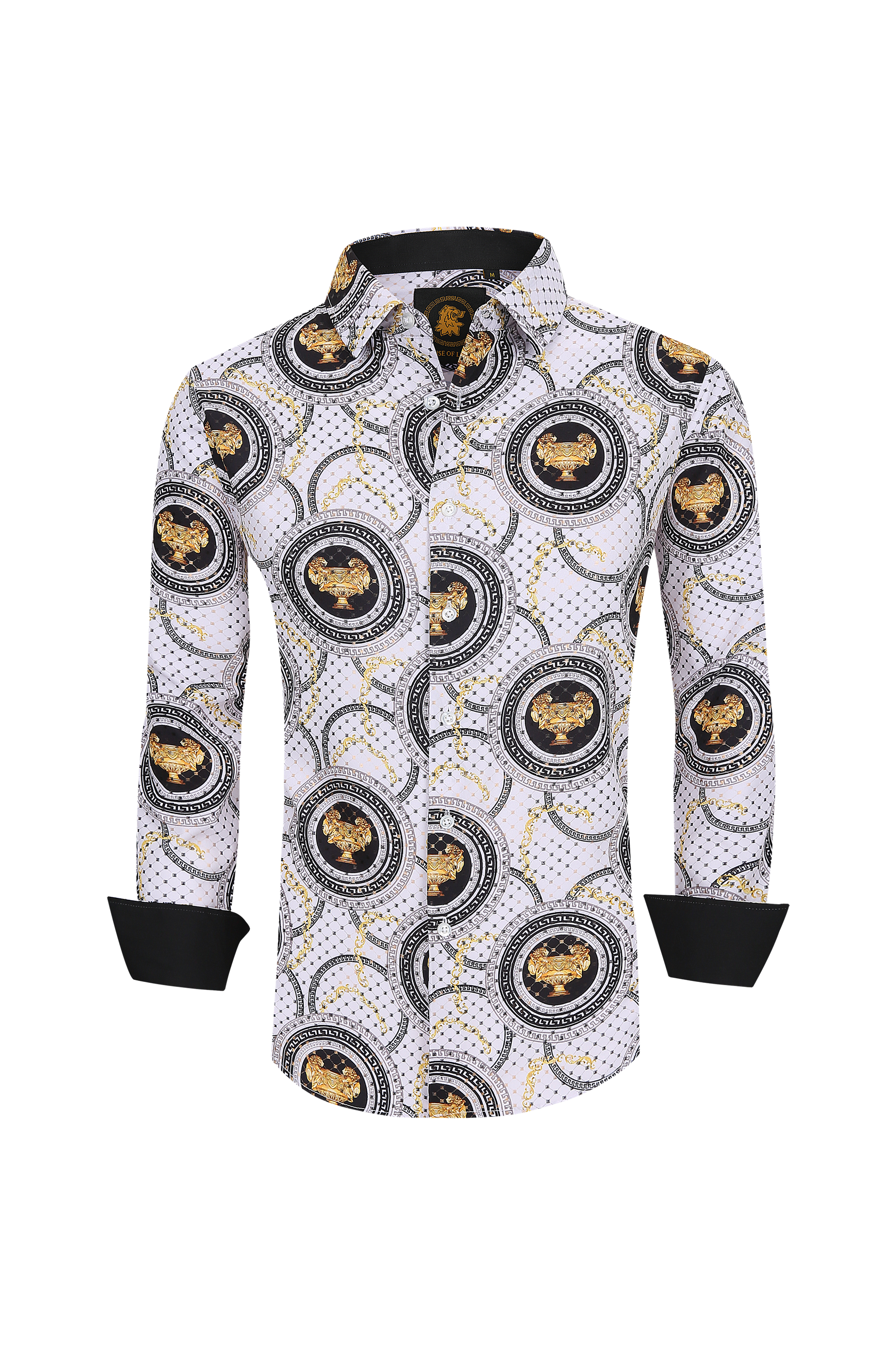 Mens Luxury Brand Printed Silk Like Shirts-HLS2002L-512 - Rodeo Clothing wholesale 
