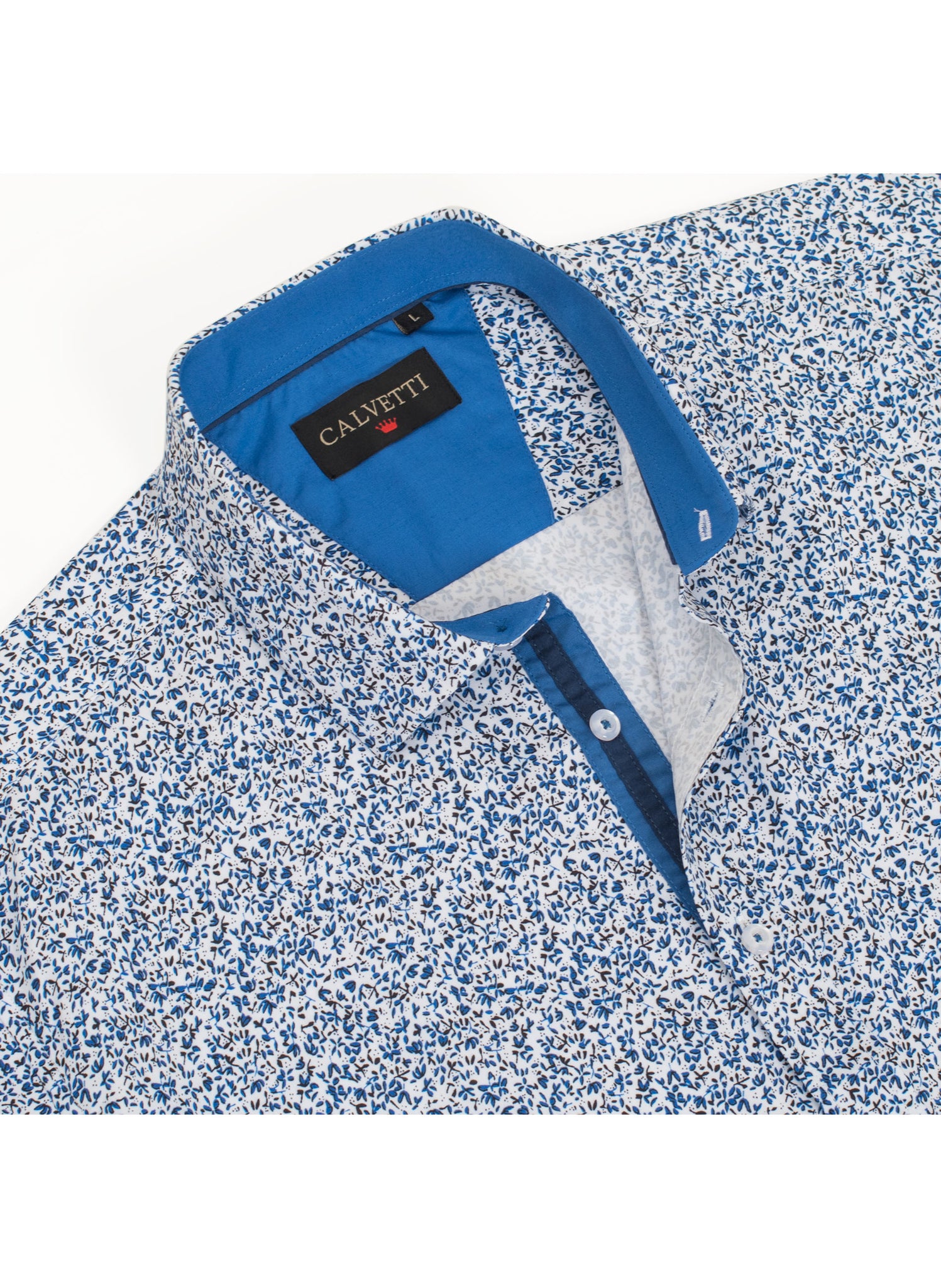 Mens Long Sleeve Printed Casual Button-Down Shirts-HLS2004-122