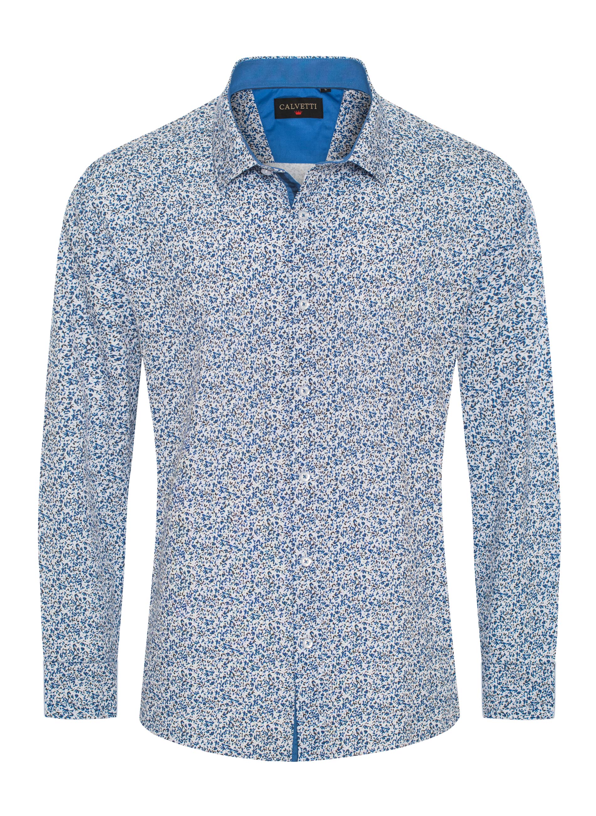 Mens Long Sleeve Printed Casual Button-Down Shirts-HLS2004-122
