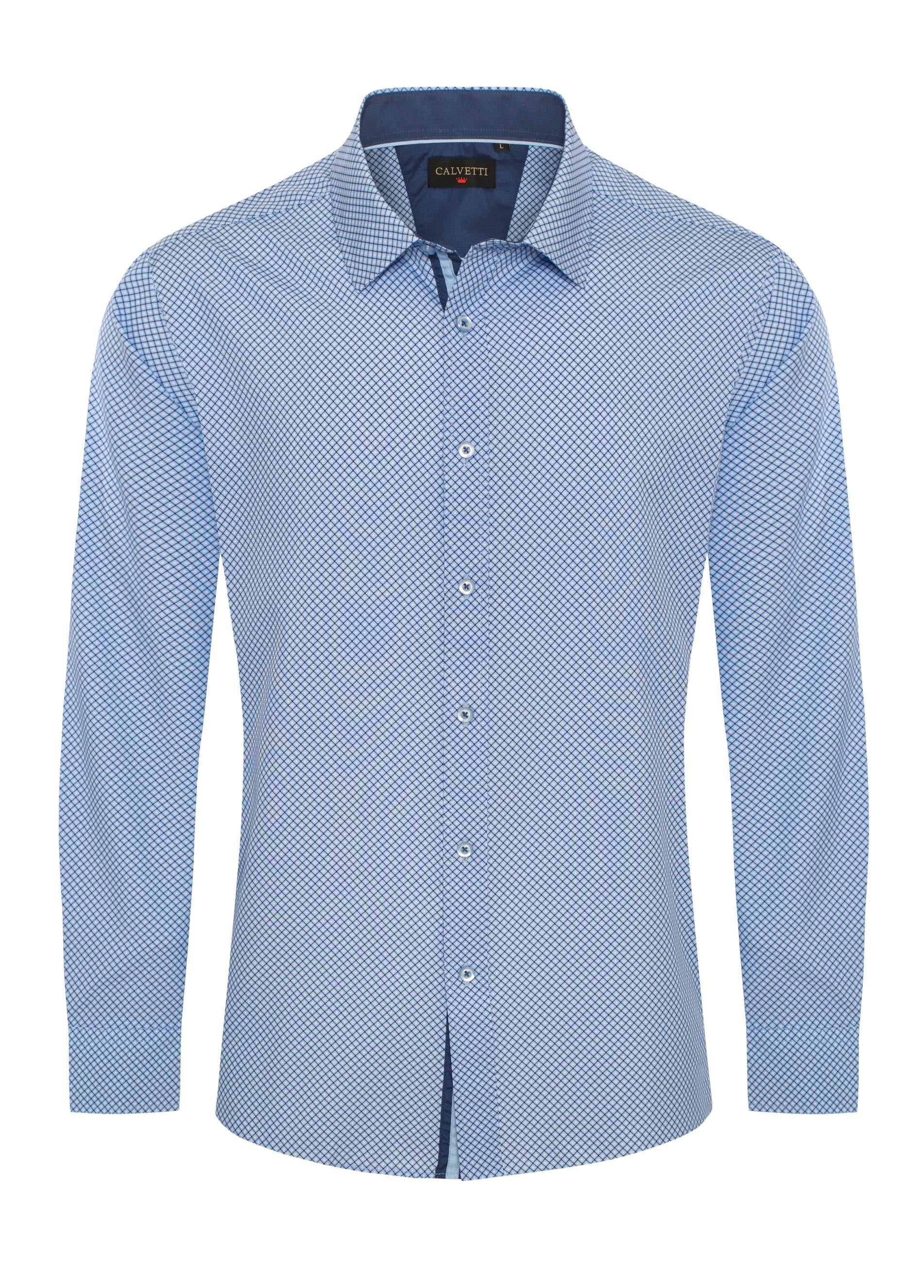 Mens Long Sleeve Printed Casual Button-Down Shirts-HLS2004-123