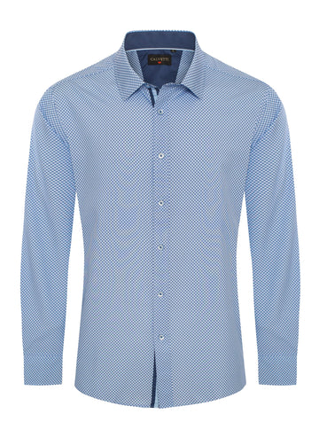 Mens Long Sleeve Printed Casual Button-Down Shirts-HLS2004-123