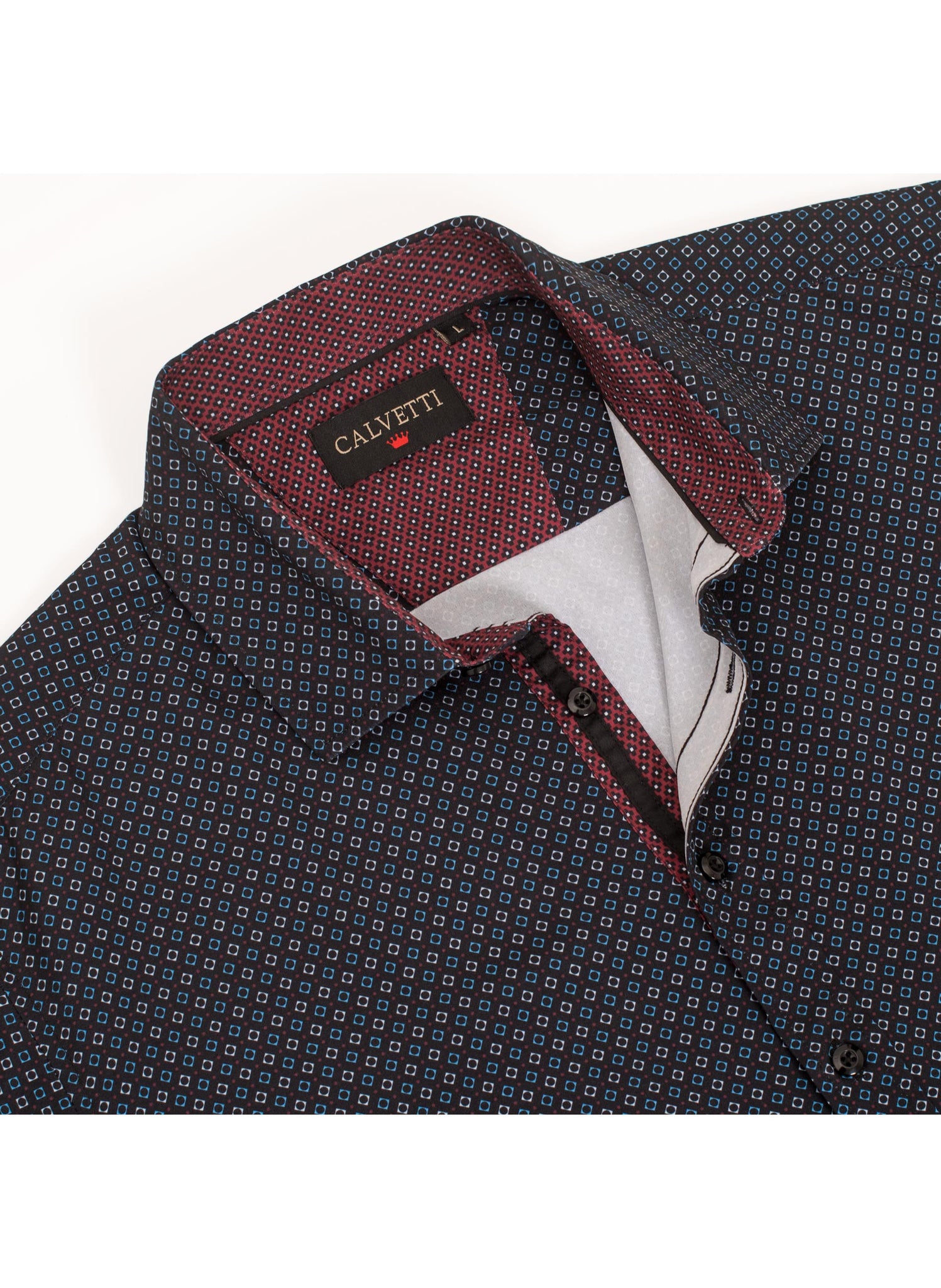 Mens Long Sleeve Printed Casual Button-Down Shirts-HLS2004-124