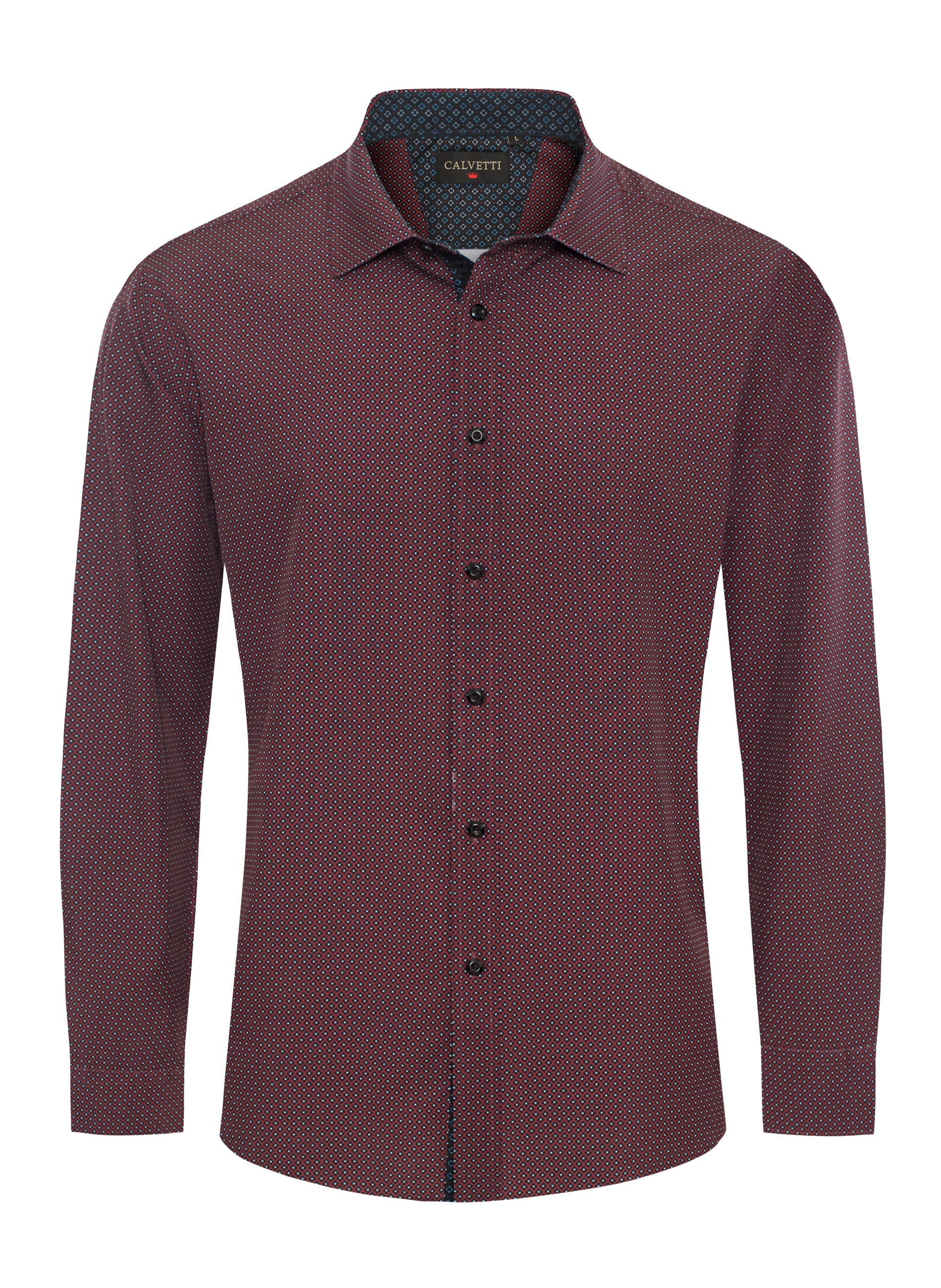 Mens Long Sleeve Printed Casual Button-Down Shirts-HLS2004-125