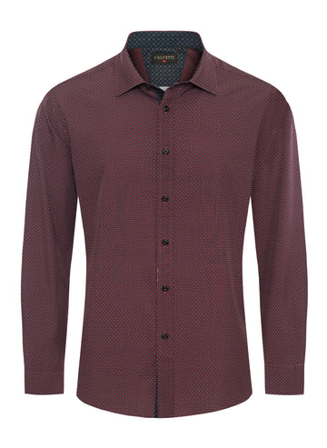 Mens Long Sleeve Printed Casual Button-Down Shirts-HLS2004-125