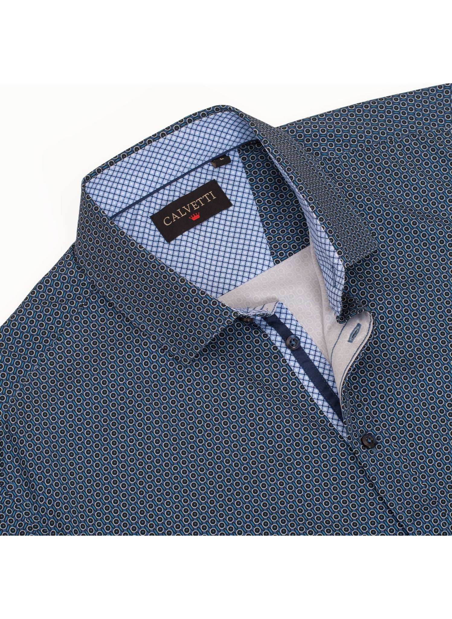 Mens Long Sleeve Printed Casual Button-Down Shirts-HLS2004-126