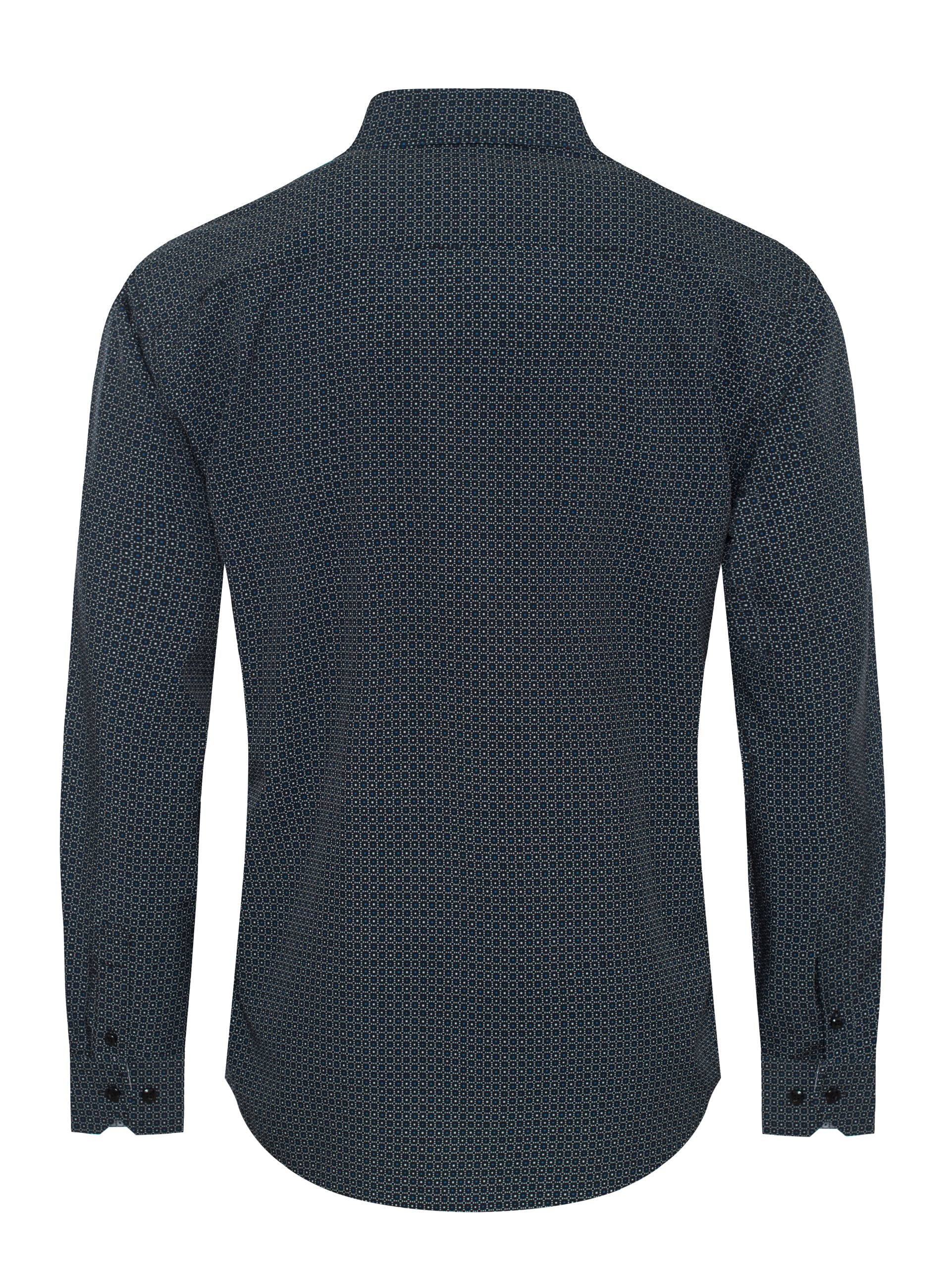 Mens Long Sleeve Printed Casual Button-Down Shirts-HLS2004-127