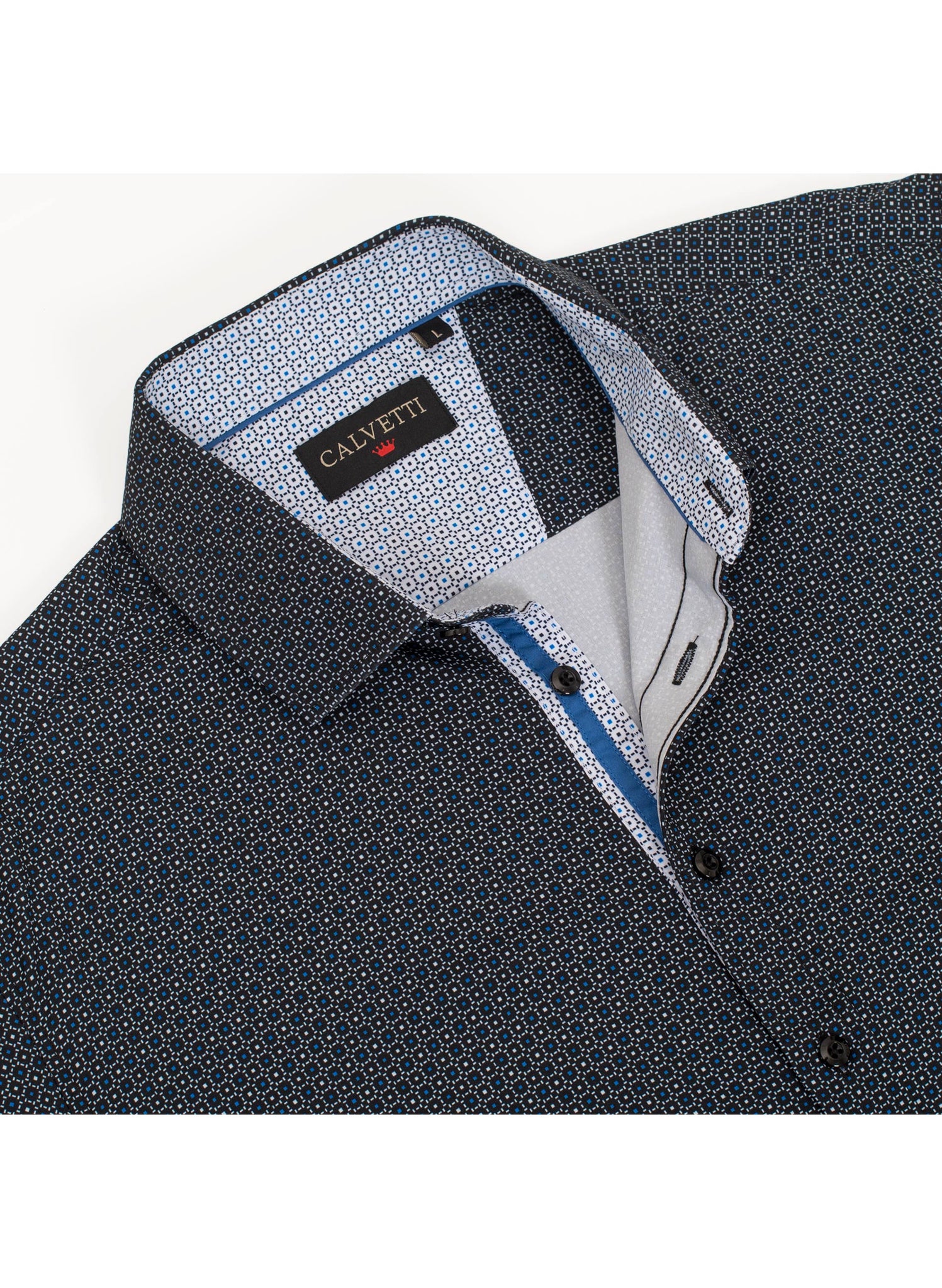 Mens Long Sleeve Printed Casual Button-Down Shirts-HLS2004-127