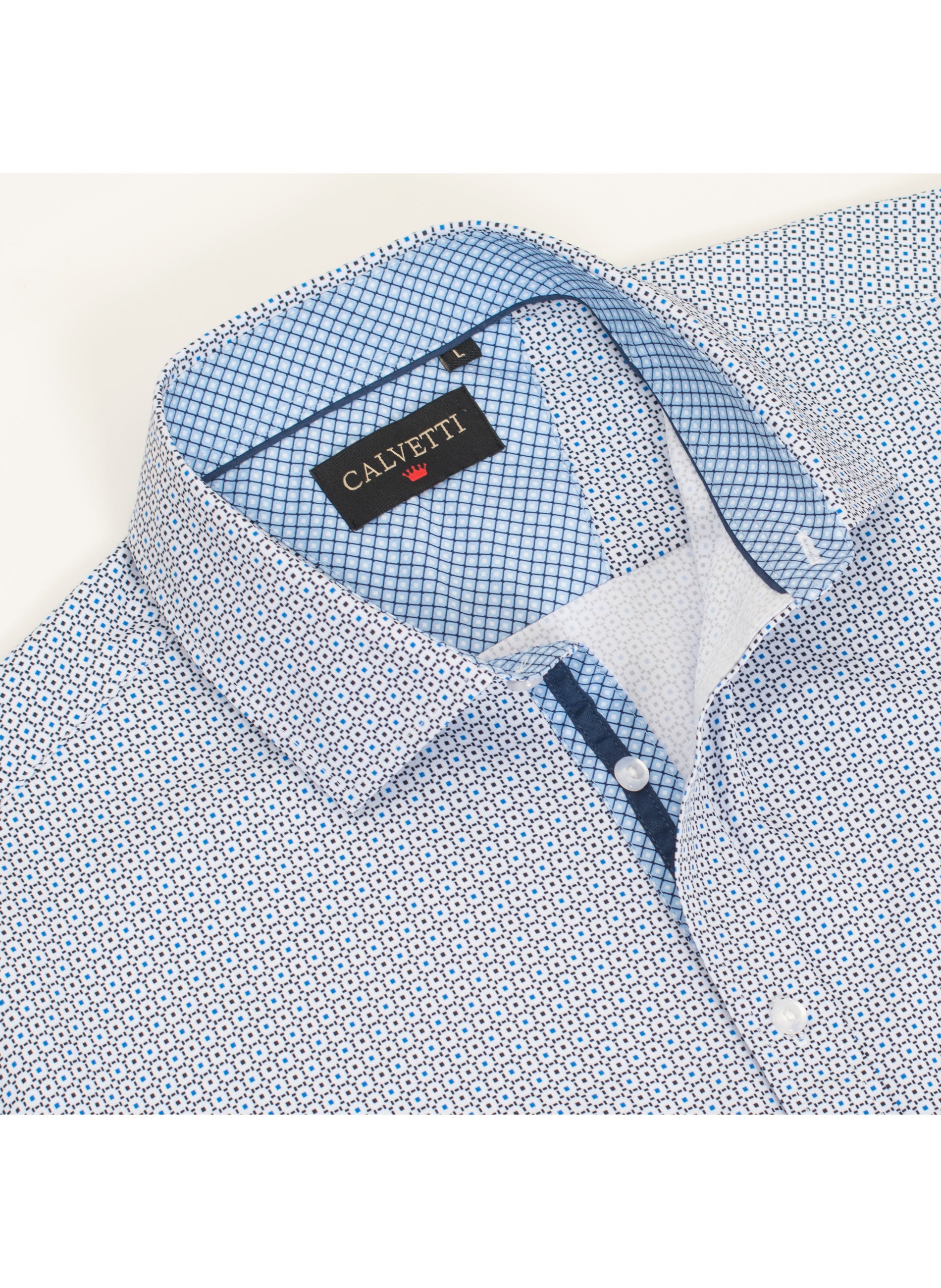 Mens Long Sleeve Printed Casual Button-Down Shirts-HLS2004-128
