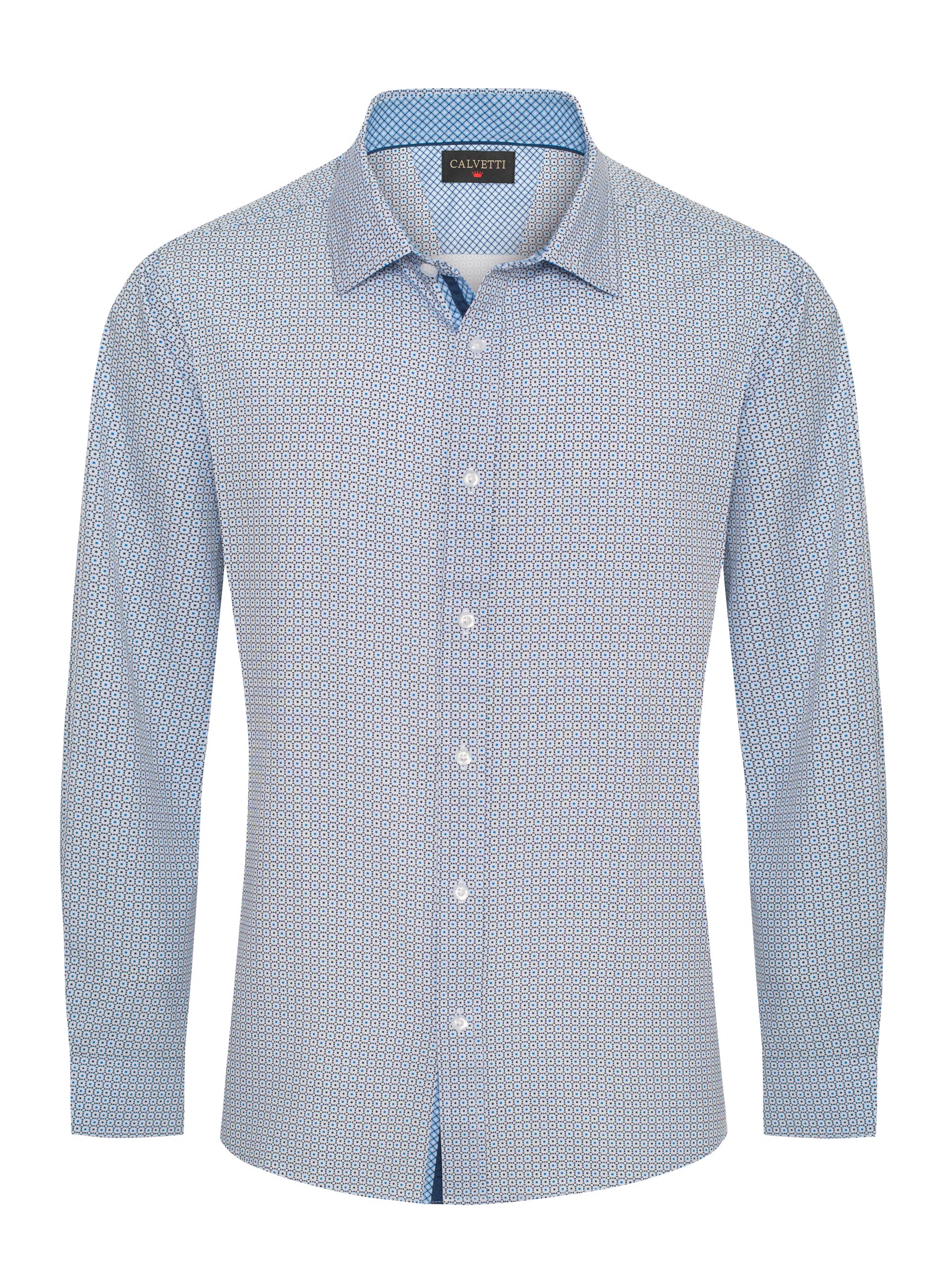 Mens Long Sleeve Printed Casual Button-Down Shirts-HLS2004-128