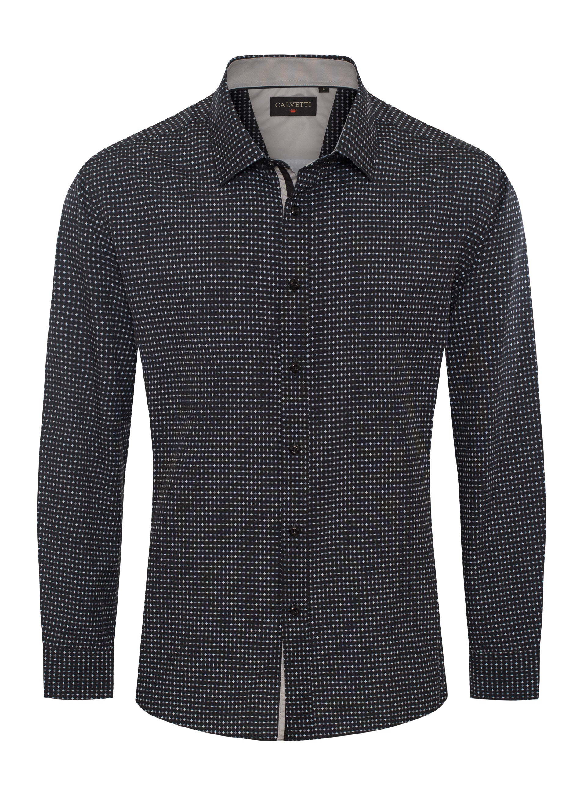 Mens Long Sleeve Printed Casual Button-Down Shirts-HLS2004-129