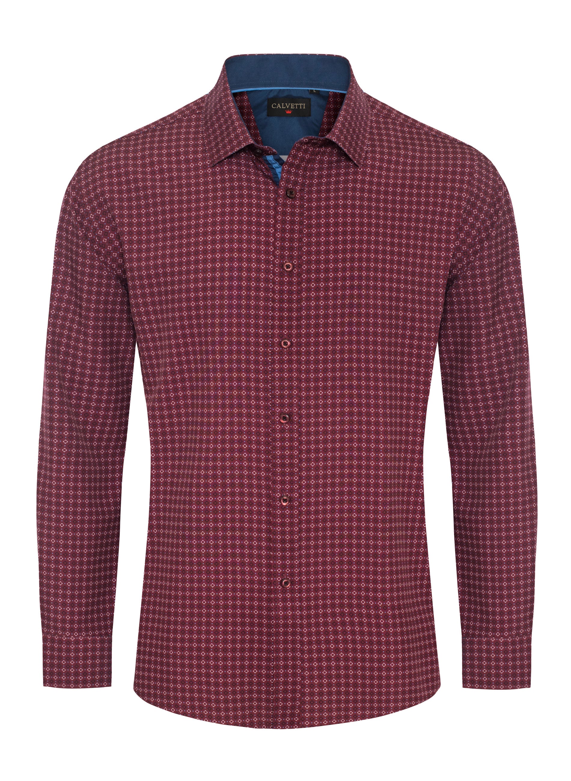 Mens Long Sleeve Printed Casual Button-Down Shirts-HLS2004-130