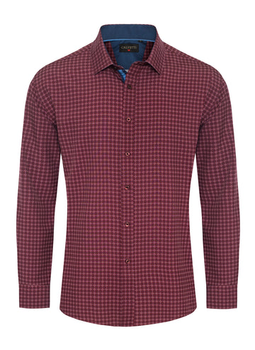 Mens Long Sleeve Printed Casual Button-Down Shirts-HLS2004-130
