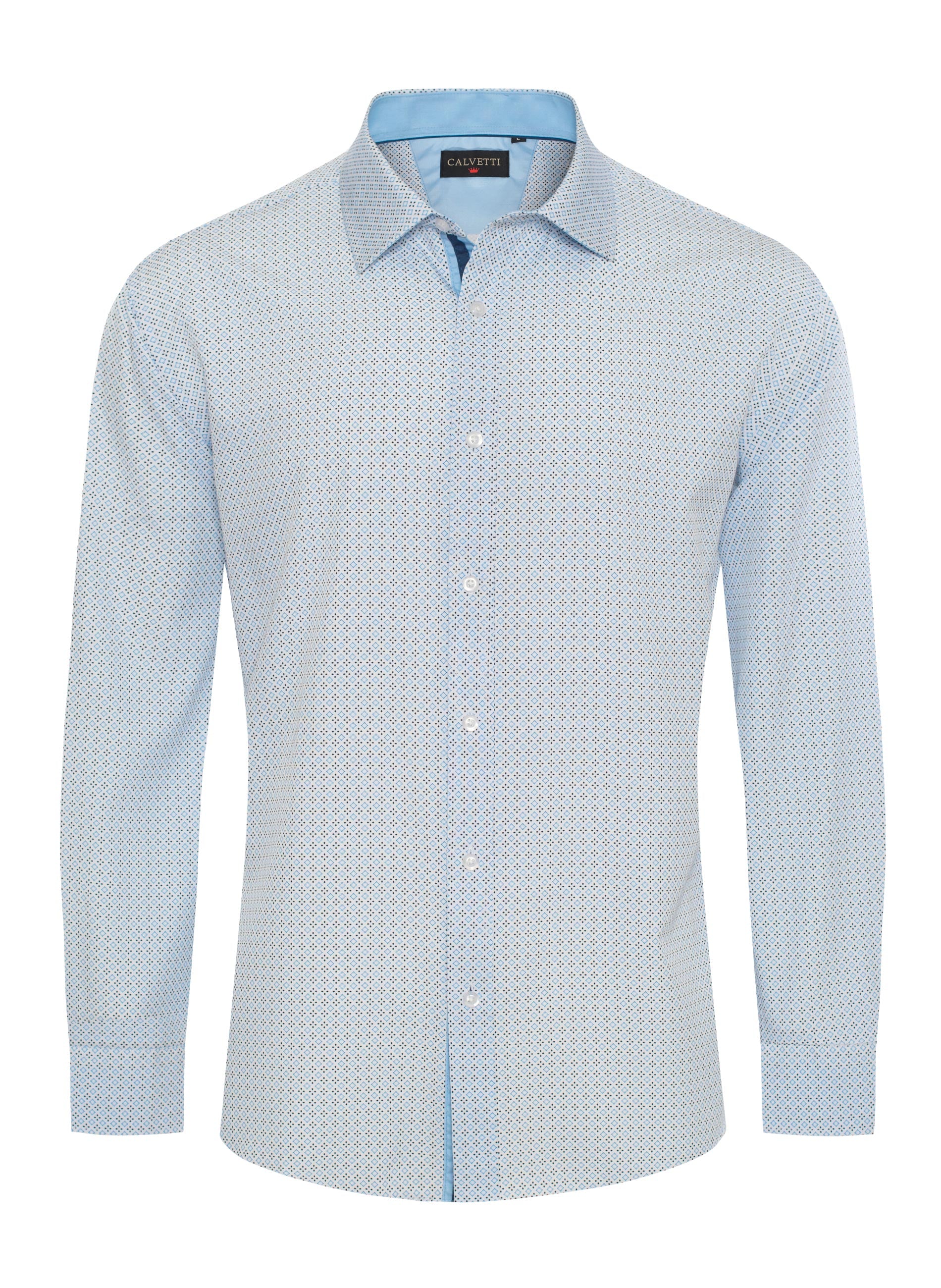 Mens Long Sleeve Printed Casual Button-Down Shirts-HLS2004-131