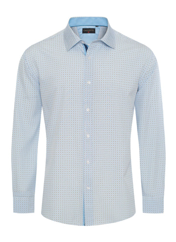 Mens Long Sleeve Printed Casual Button-Down Shirts-HLS2004-131