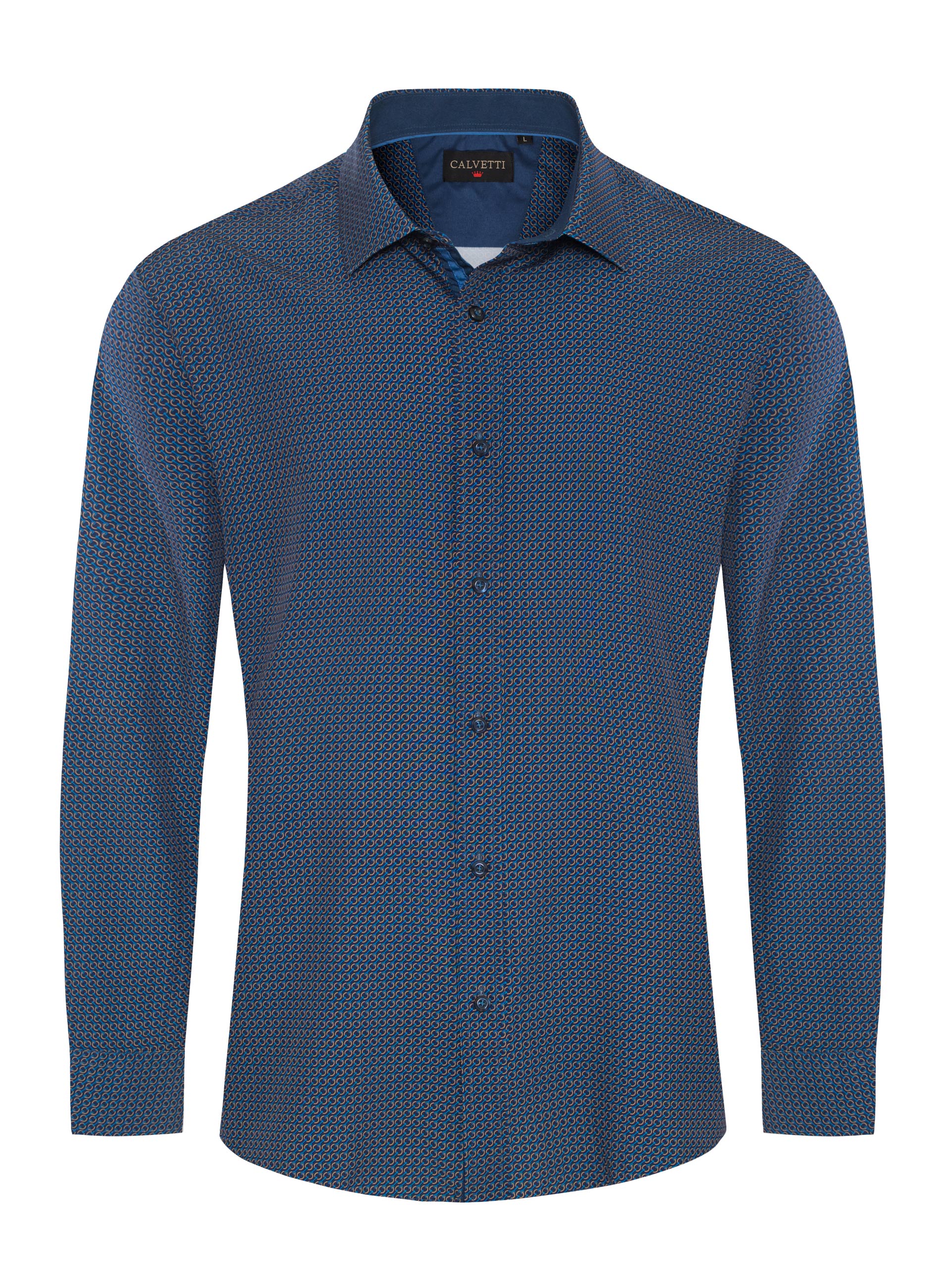 Mens Long Sleeve Printed Casual Button-Down Shirts-HLS2004-132