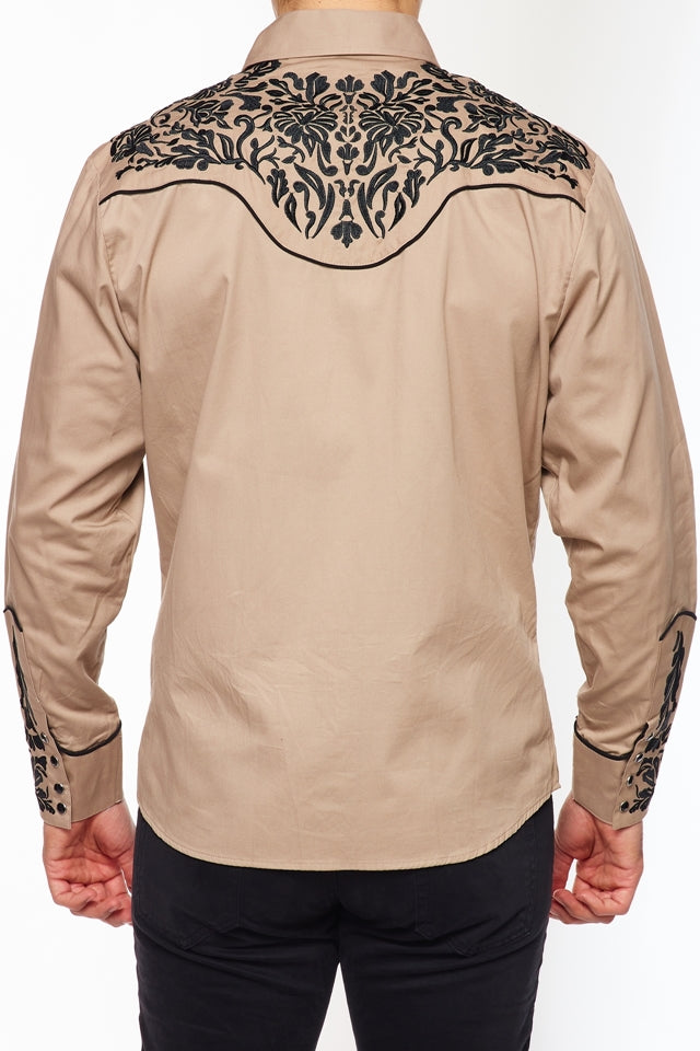 Men's Western Cowboy Embroidery Shirt -PS500L-547