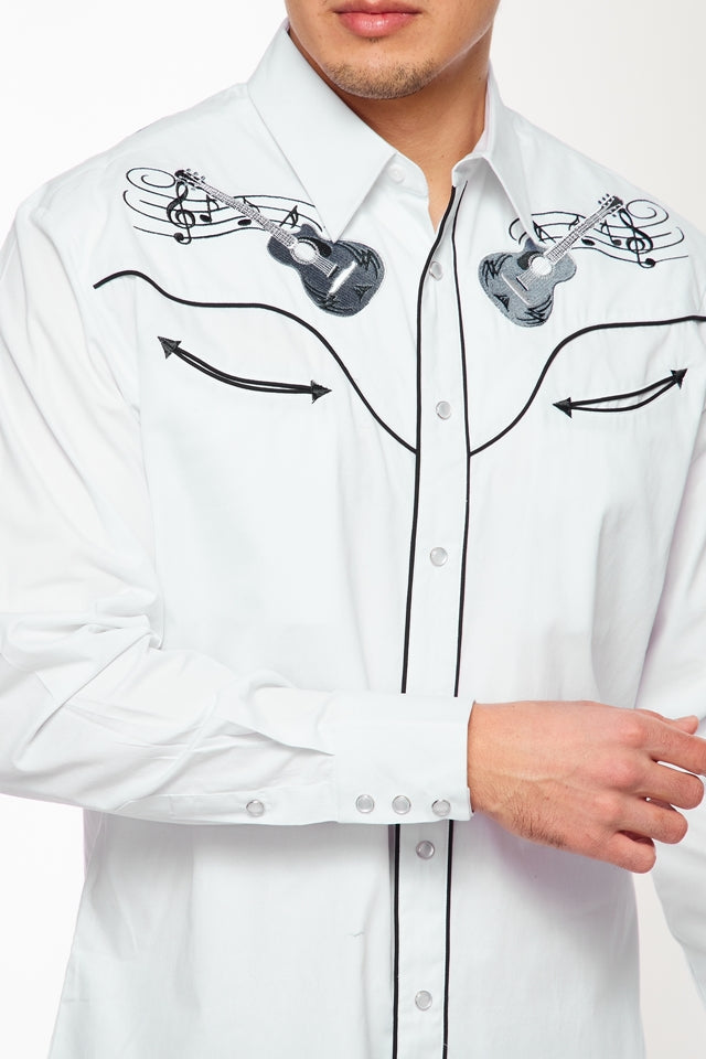 Men's Western Cowboy Embroidery Shirt-PS500L-559 - Rodeo Clothing wholesale 