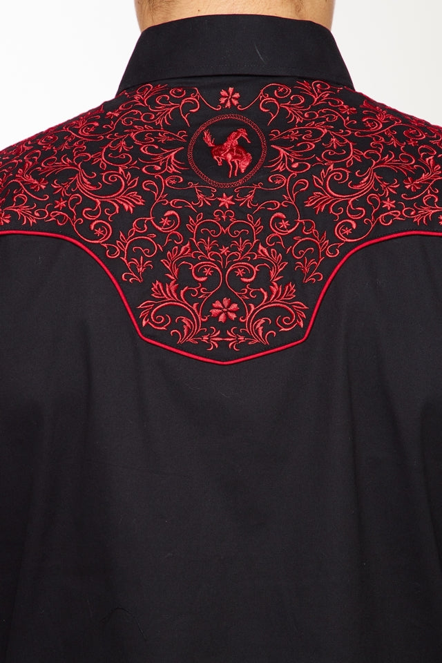 Men's Western Cowboy Embroidery Shirt -PS500L-560