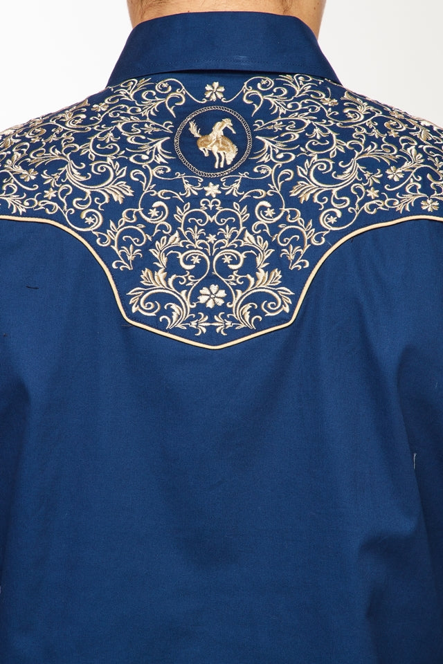 Men's Western Cowboy Embroidery Shirt-PS500L-561 - Rodeo Clothing wholesale 