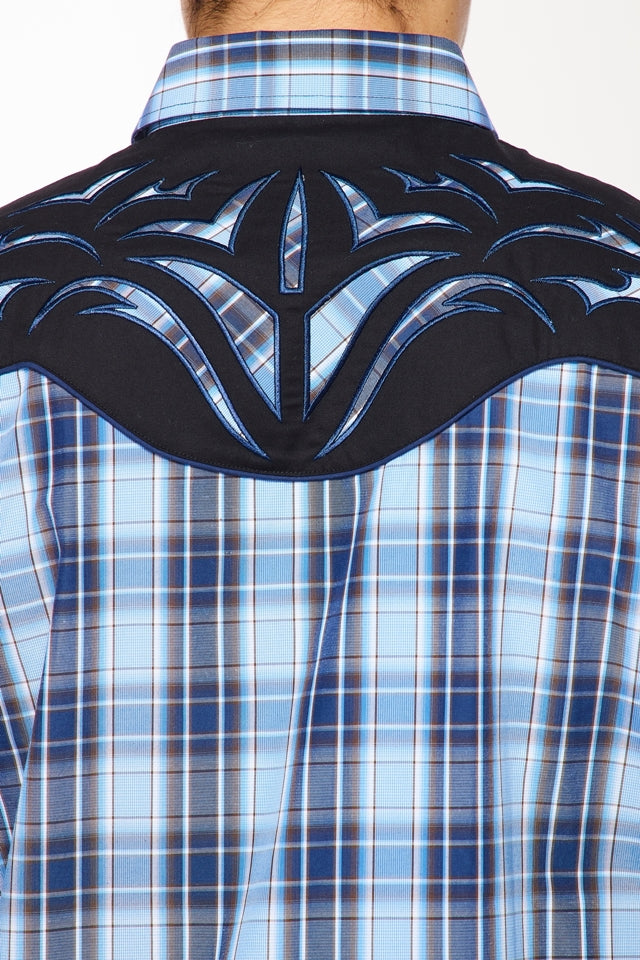 Men's Western Cowboy Embroidery Shirt-PS500L-555 - Rodeo Clothing wholesale 