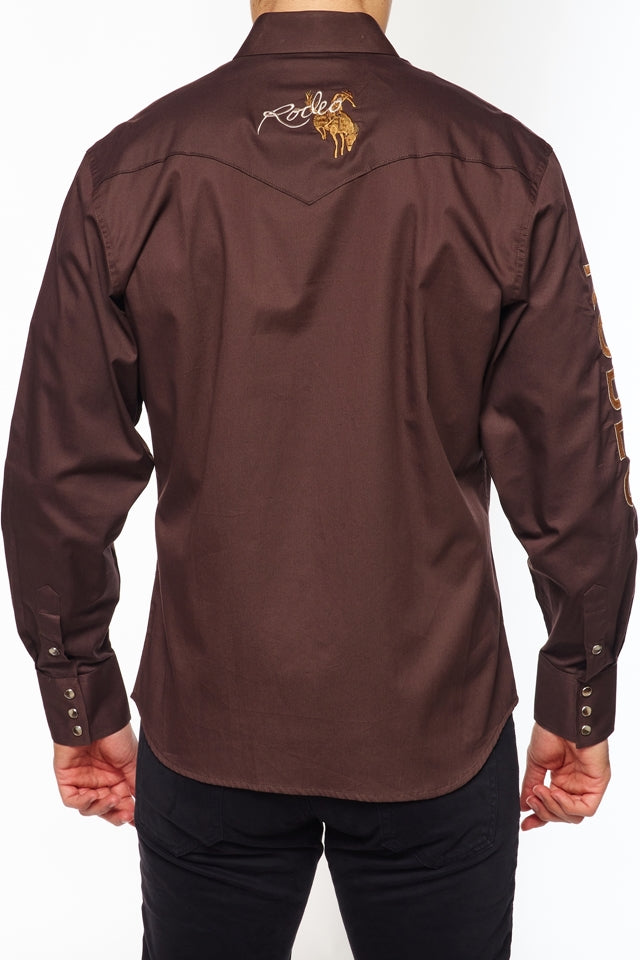 PS550-EMB-BROWN - Rodeo Clothing wholesale 