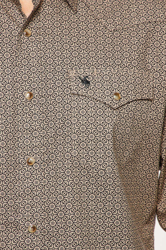 Men's Western Pearl Snap Print Shirt-PS100L-148 - Rodeo Clothing wholesale 