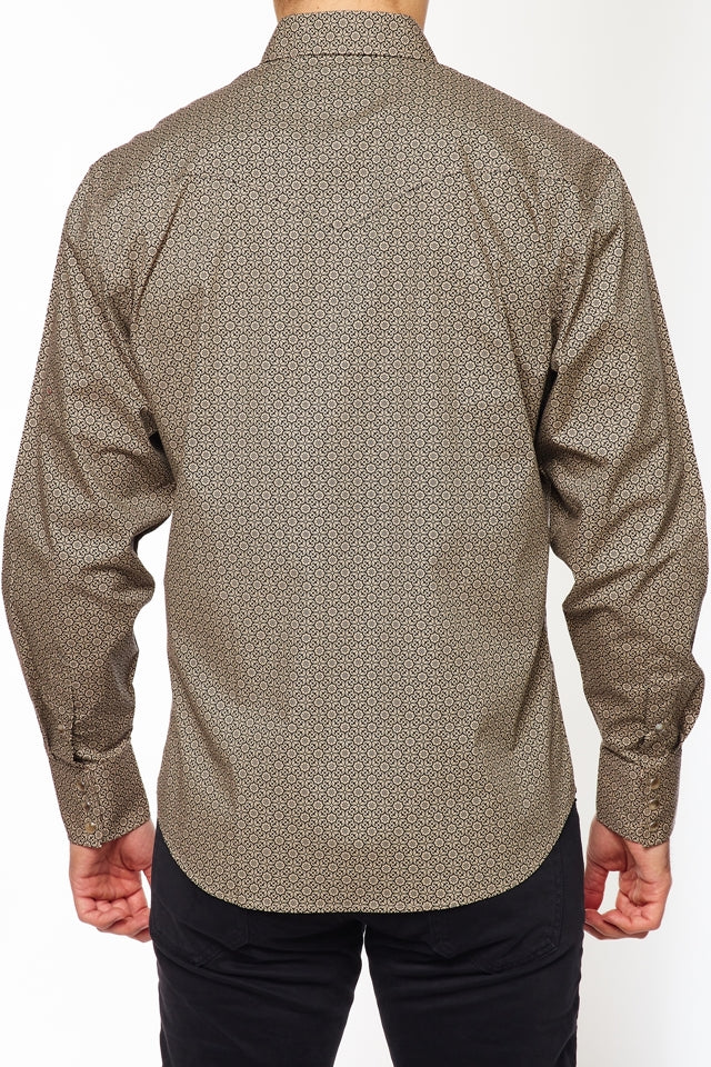 Men's Western Pearl Snap Print Shirt-PS100L-148 - Rodeo Clothing wholesale 