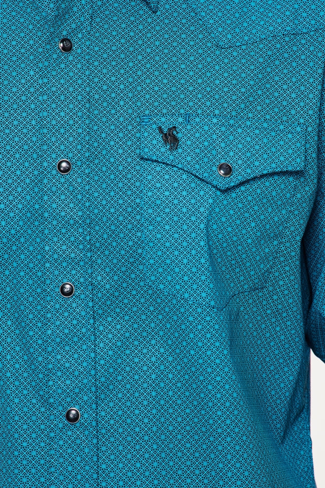 Men's Western Pearl Snap Print Shirt-PS100L-150 - Rodeo Clothing wholesale 