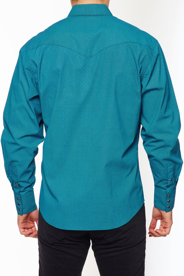 Men's Western Pearl Snap Print Shirt-PS100L-150 - Rodeo Clothing wholesale 