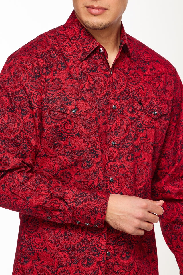 Men's Western Pearl Snaps Print Shirt -PS100L-153 per Piece Value