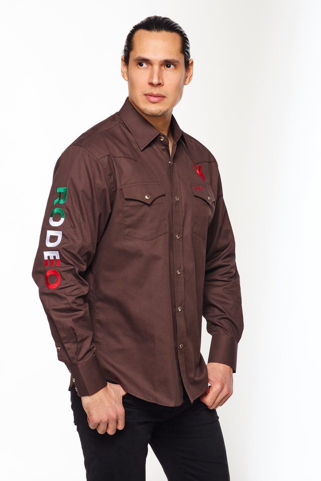 PS550-EMB-BROWN MEX - Rodeo Clothing wholesale 