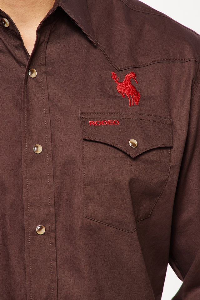 PS550-EMB-BROWN MEX - Rodeo Clothing wholesale 