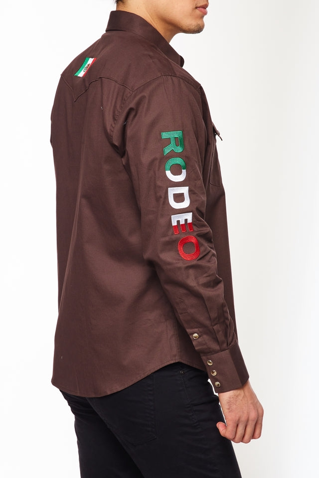 PS550-EMB-BROWN MEX - Rodeo Clothing wholesale 
