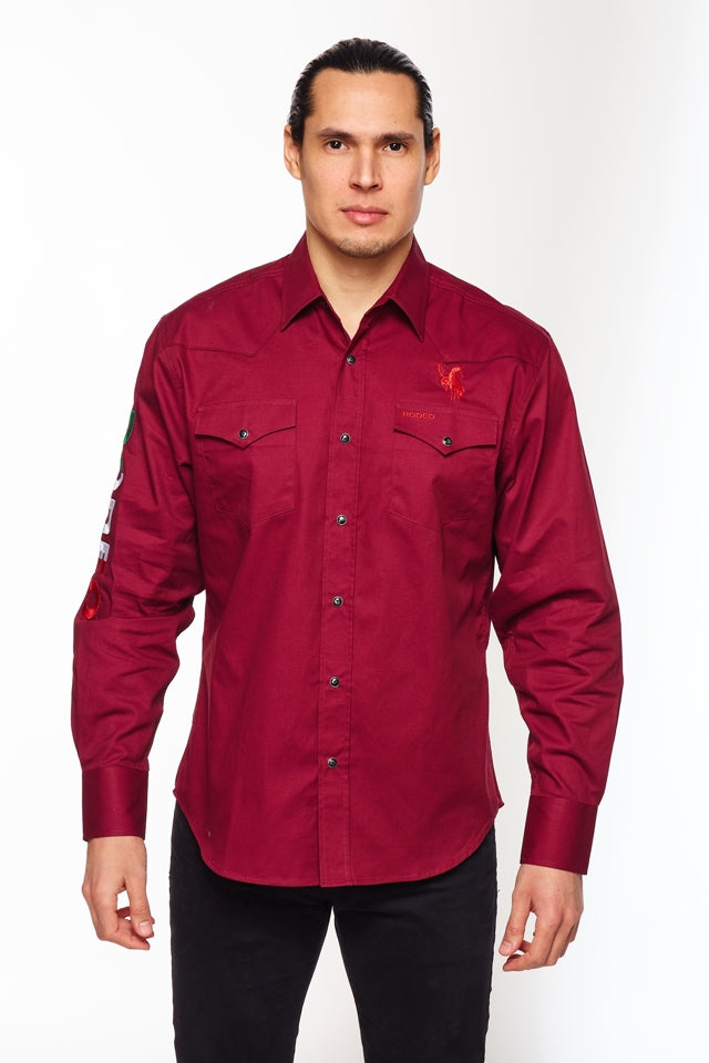 PS550-EMB-BURG MEX - Rodeo Clothing wholesale 