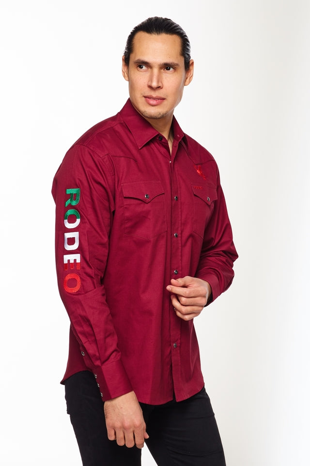 PS550-EMB-BURG MEX - Rodeo Clothing wholesale 