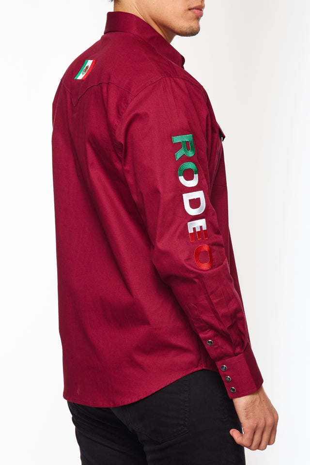 PS550-EMB-BURG MEX - Rodeo Clothing wholesale 