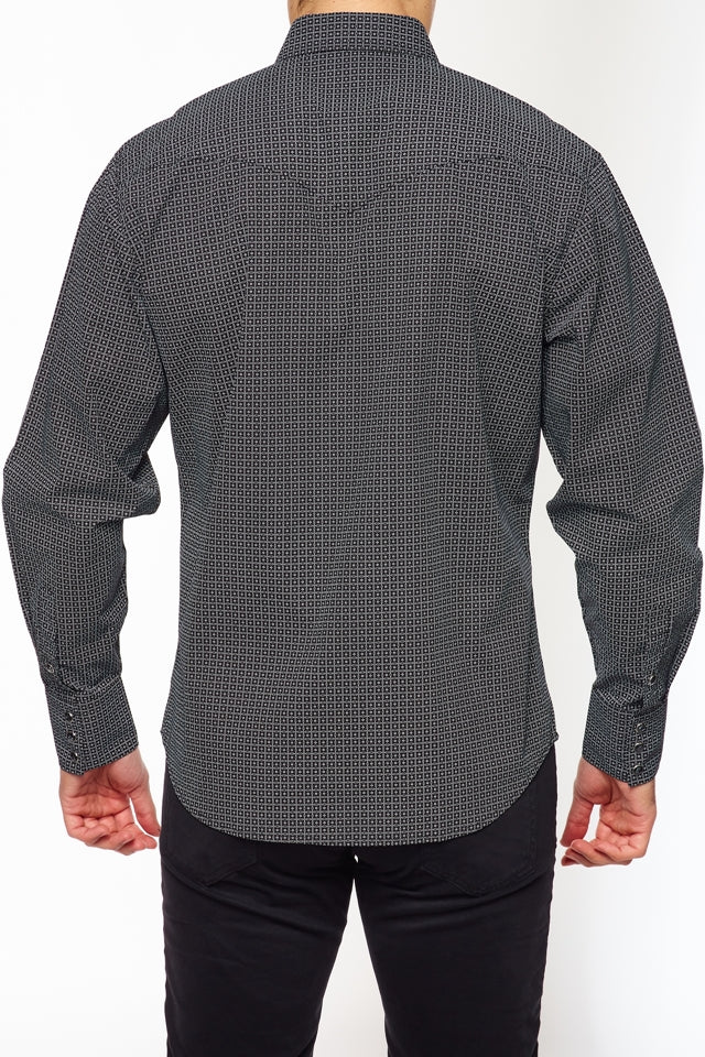 Men's Western Pearl Snap Print Shirt-PS100L-126 - Rodeo Clothing wholesale 