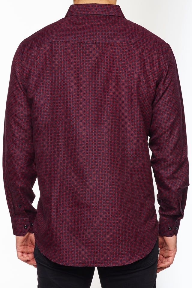 Mens Long Sleeve Printed Casual Button-Down Shirt-HLS2004-104 - Rodeo Clothing wholesale 