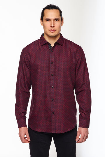 Mens Long Sleeve Printed Casual Button-Down Shirt-HLS2004-104 - Rodeo Clothing wholesale 