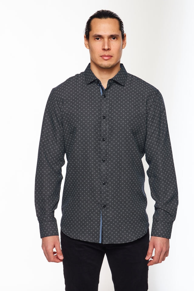 Mens Long Sleeve Printed Casual Button-Down Shirts HLS2004-105