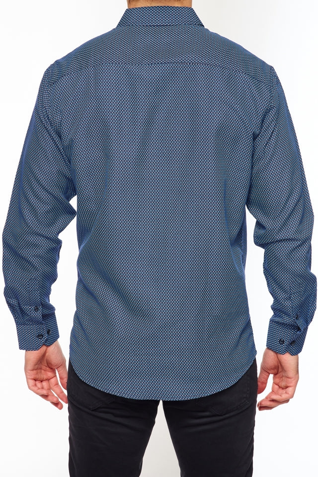 Mens Long Sleeve Printed Casual Button-Down Shirts HLS2004-107