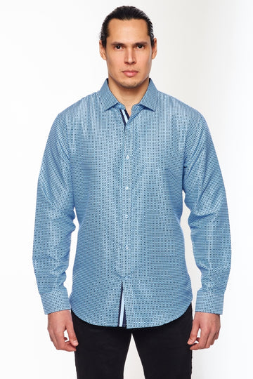 Mens Long Sleeve Printed Casual Button-Down Shirts-HLS2004-115 - Rodeo Clothing wholesale 