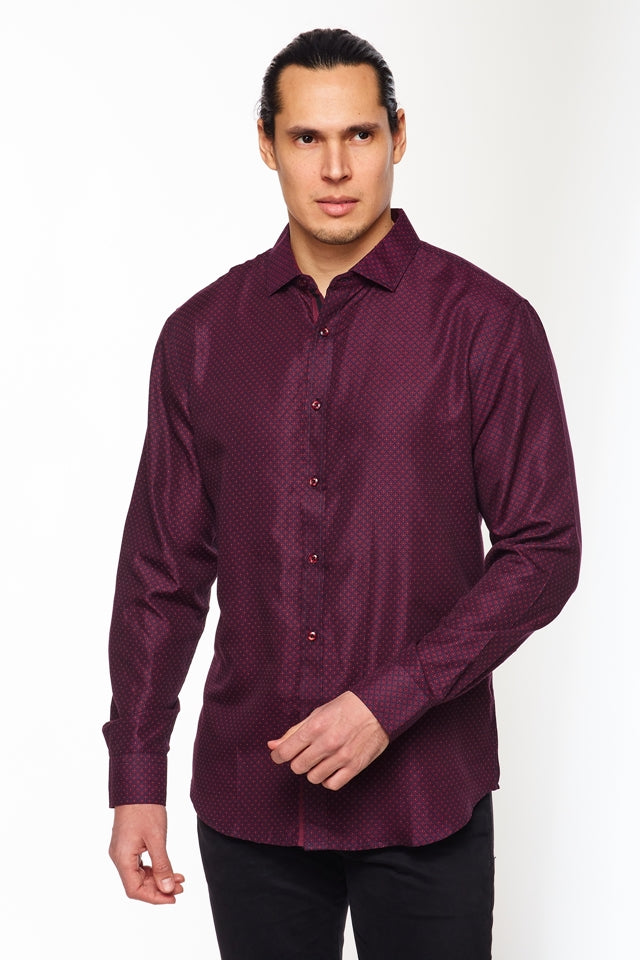 Mens Long Sleeve Printed Casual Button-Down Shirts HLS2004-112